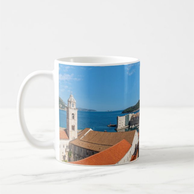 Panorama der Stadt Dubrovnik - Kroatien Kaffeetasse (Links)