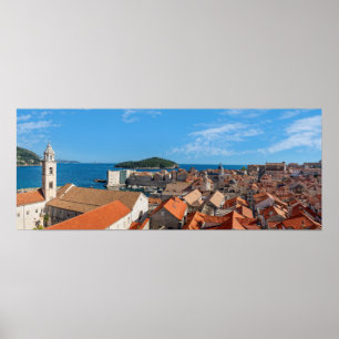 Panorama der Stadt Dubrovnik - Kroatien Poster