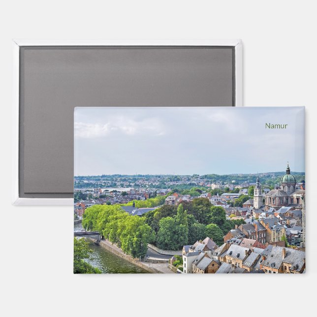 Panorama der Stadt Namur Magnet (Vorderseite/Rückseite)