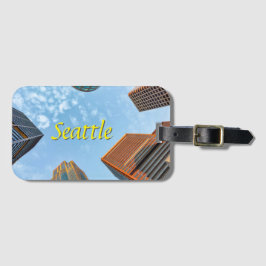 Panorama der Stadt Seattle Gepäckanhänger