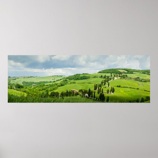 Panorama der toskanischen Landschaft Poster (Vorne)
