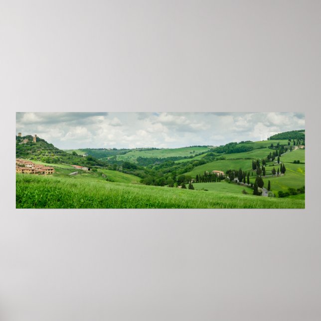 Panorama der toskanischen Landschaft Poster (Vorne)