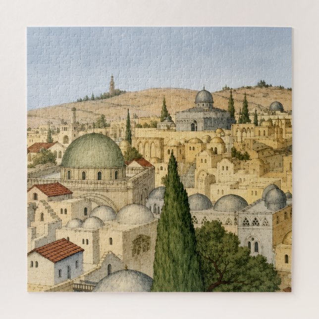 Panorama des alten Jerusalem Puzzle (Vertikal)