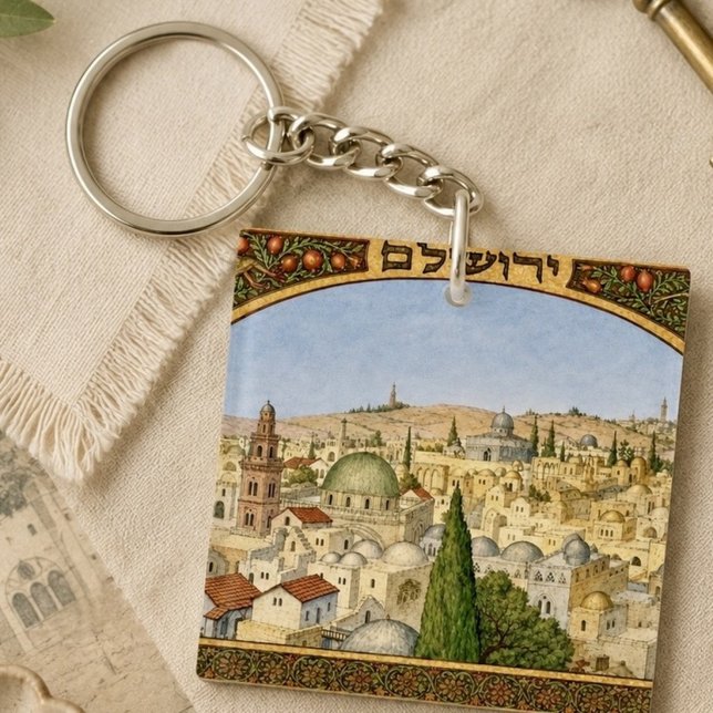 Panorama des alten Jerusalem Schlüsselanhänger (Von Creator hochgeladen)