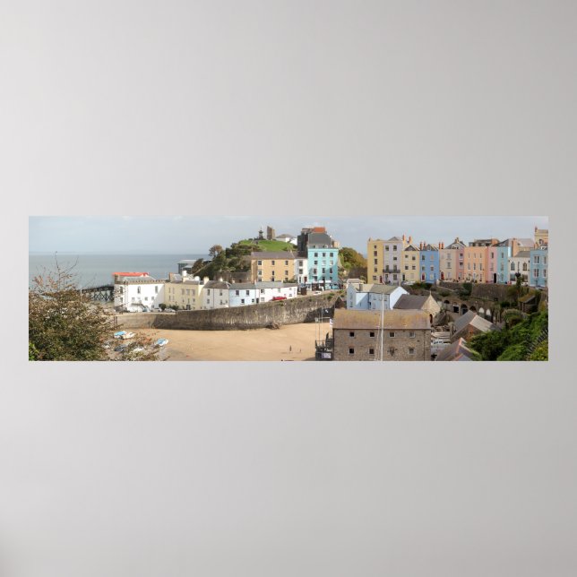 Panorama des Hafens von Tenby Poster (Vorne)
