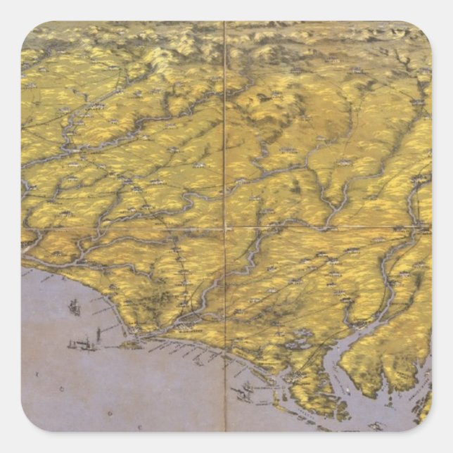 Panorama des Kriegssitzes Quadratischer Aufkleber (Vorderseite)