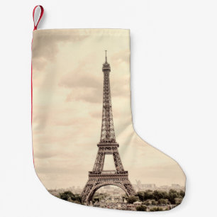Panorama Eiffelturm in Paris. Frankreich. Vintage  Kleiner Weihnachtsstrumpf