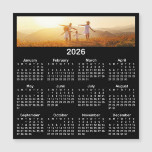 Panorama-Foto Schwarz-weiß 2026 Magnetkalender Magnetkarte