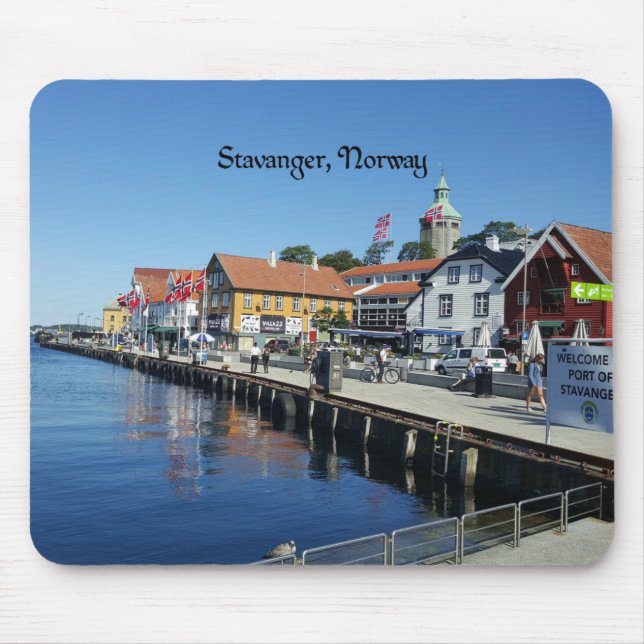 Panorama-Foto von Stavanger, Norwegen Mousepad (Vorne)