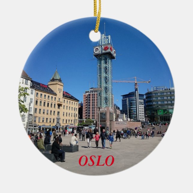 Panorama-Kreis-Verzierung Oslos Norwegen Keramik Ornament (Vorne)