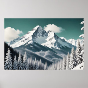 Panorama Landschaft Berge Panoramasicht Natur Eis Poster