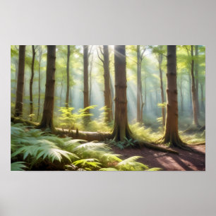 Panorama Landschaftswald Wege Natur Ruhe Poster