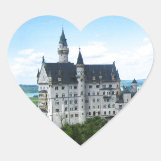 Panorama Neuschwanstein Herz-Aufkleber