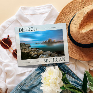 Panorama-Postkarte der Detroit-Wasserfront Postkarte