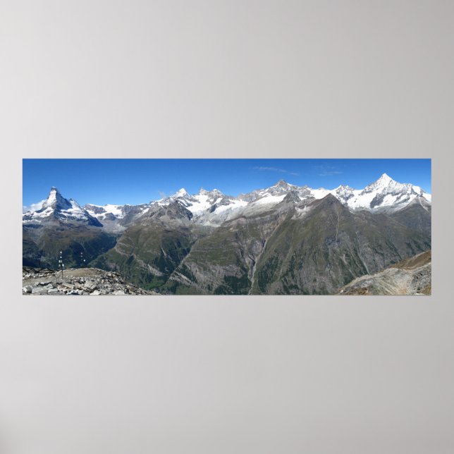 Panorama Rothorn, Walliser Alpen Poster (Vorne)