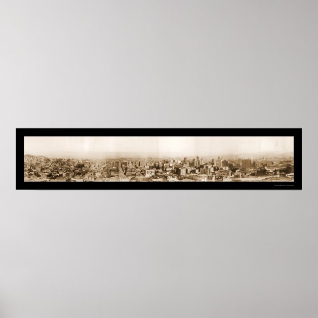 Panorama San Francisco Foto 1910 Poster (Vorne)