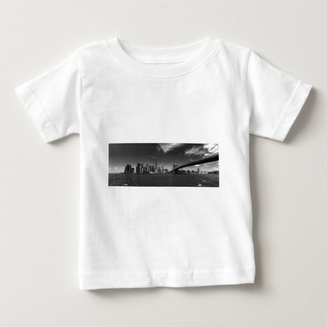 Panorama-Schwarz-weiß Brooklyn Baby T-shirt (Vorderseite)