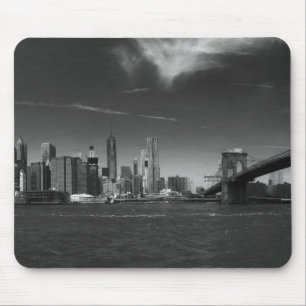 Panorama-Schwarz-weiß Brooklyn Mousepad