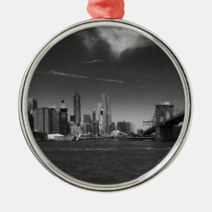 Panorama-Schwarz-weiß Brooklyn Ornament Aus Metall