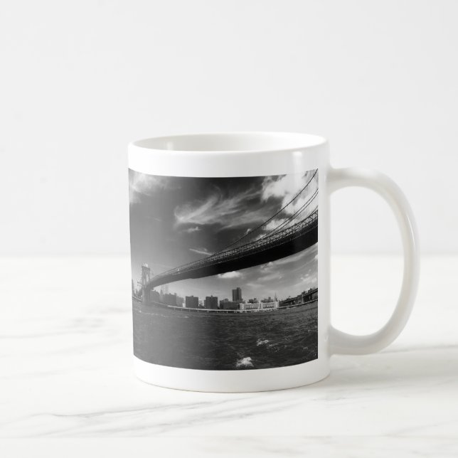 Panorama-Schwarz-weiß Brooklyn Tasse (Rechts)