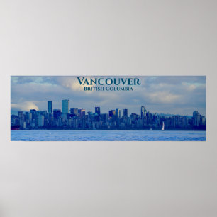 Panorama Skyline Vancouver British Columbia Foto Poster