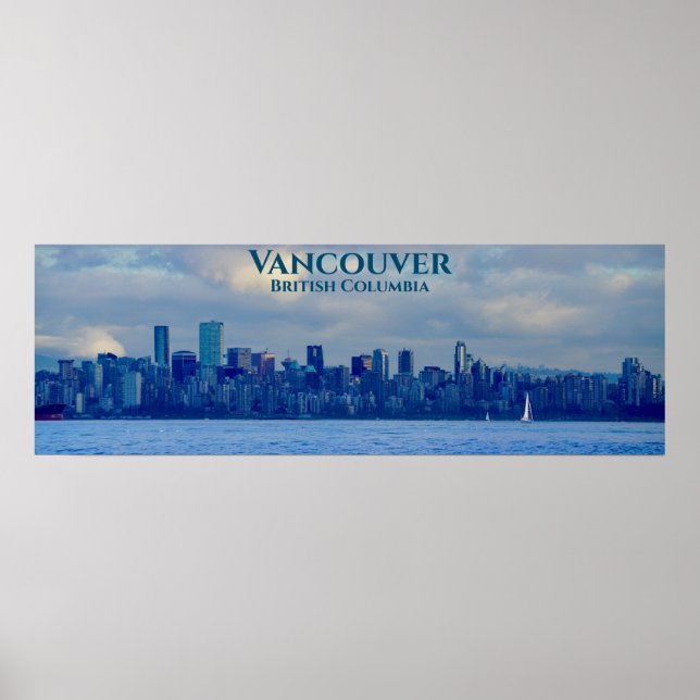 Panorama Skyline Vancouver British Columbia Foto Poster (Vorne)