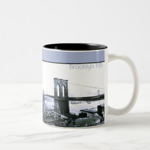 Panorama von Brooklyn NYC 1913 Zweifarbige Tasse