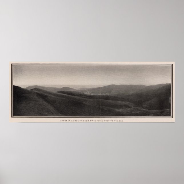 Panorama von den Twin Peaks West bis zum Meer Poster (Vorne)