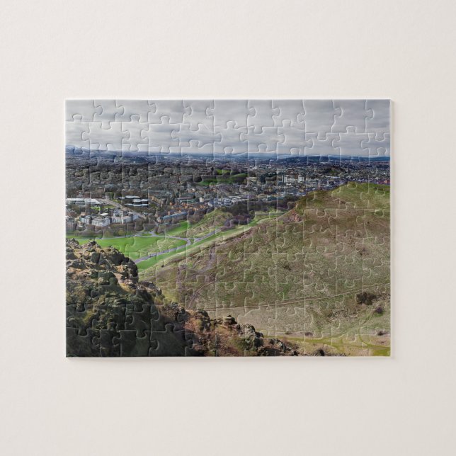 Panorama von Edinburgh Schottland von Arthurs Seat Puzzle (Horizontal)