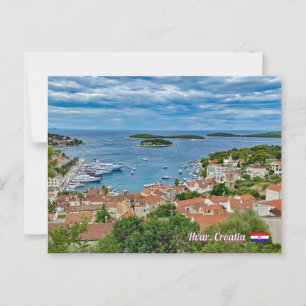 Panorama von Hvar in Kroatien Postkarte