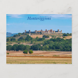 Panorama von Monteriggioni, Toskana, Italien Postk Postkarte