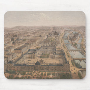 Panorama von Paris, Seine und Louvre Mousepad