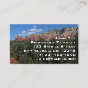 Panorama von Red Rocks in Sedona Arizona Visitenkarte
