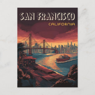 Panorama von San Francisco mit Golden Gate Bridge Postkarte