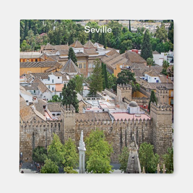 Panorama von Sevilla Alcázar Magnet (Vorne)