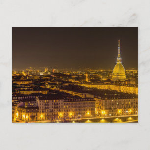 Panorama von Turin mit Maulwurm Antonelliana in de Postkarte