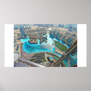 Panoramaaussicht auf den Khalifa Park auf dem Burj Poster