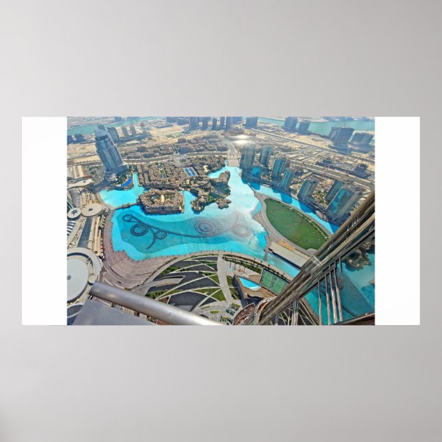 Panoramaaussicht auf den Khalifa Park auf dem Burj Poster (Vorne)