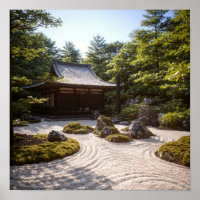 Panoramaaussicht auf den Zen-Garten und traditione