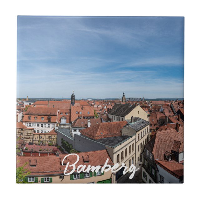 Panoramaaussicht auf die Altstadt von oben in Bamb Fliese (Vorderseite)