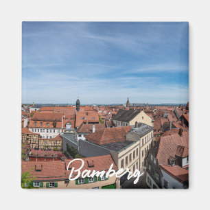 Panoramaaussicht auf die Altstadt von oben in Bamb Magnet