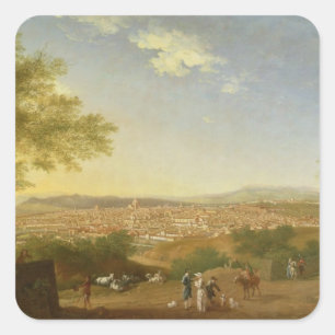Panoramaaussicht auf Florenz von Bellosguardo, 17 Quadratischer Aufkleber