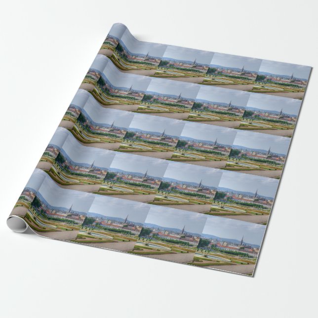 Panoramaaussicht auf Wien Österreich von Belvedere Geschenkpapier (Ungerollt)