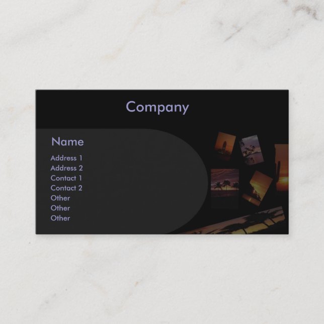 Panoramaaussicht bei Sonnenuntergang Visitenkarte (Vorderseite)