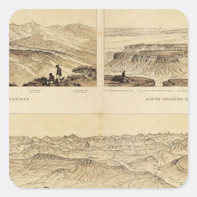 Panoramaaussicht Quadratischer Aufkleber (Vorderseite)