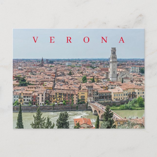 Panoramaaussicht Verona Postkarte (Vorderseite)