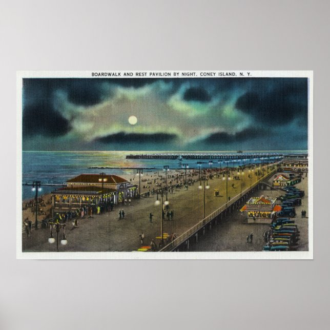 Panoramablick auf Boardwalk und Erholung Poster (Vorne)