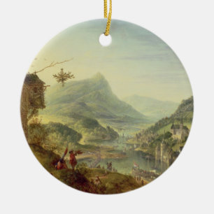 Panoramablick auf dem Rhein (Paare mit 59649) Keramikornament