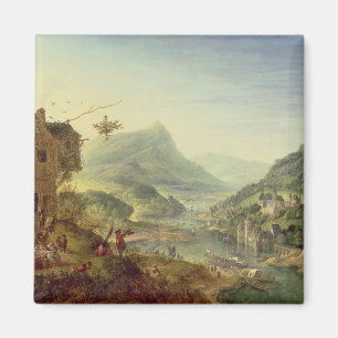 Panoramablick auf dem Rhein (Paare mit 59649) Magnet