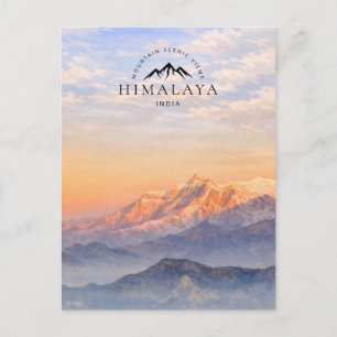 Panoramablick auf den Himalaya Indien Aquarell Feiertagspostkarte